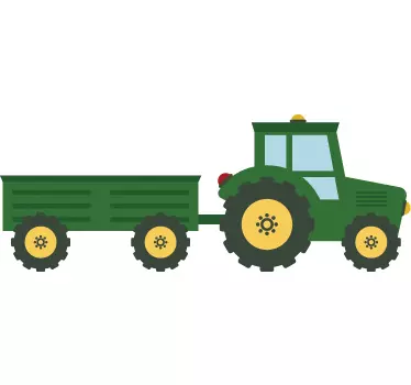 Copii autocolant de perete verde tractor - TenStickers