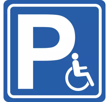 Semn de parcare pentru persoane cu dizabilități autocol de perete - TenStickers