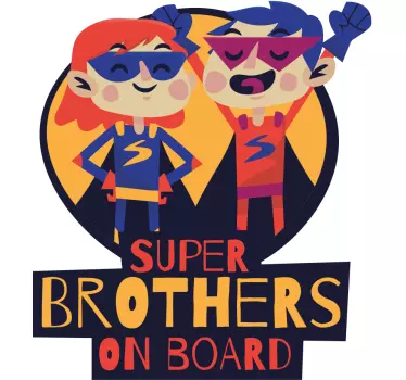 Super frate și soră bebeluș în autocolante pentru mașină - TenStickers