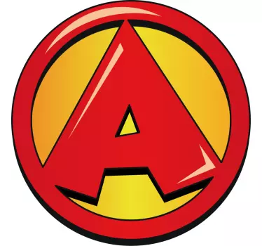 Autocolant super-erou cu literă inițială - TenStickers