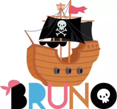 Autocolant personalizat pentru usa de sticla cu nume pirat - TenStickers