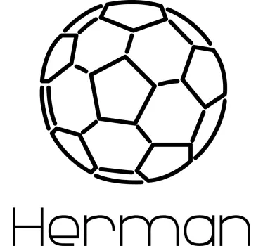Autocolant de fotbal minge monocoloră cu nume - TenStickers