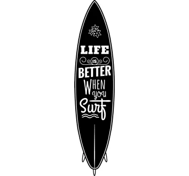 Surfboard cu autocolant de text - TenStickers