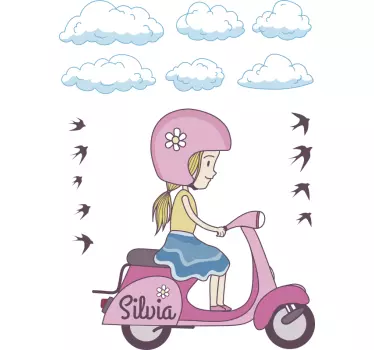 Copii fata personalizate pe autocolant scooter - TenStickers