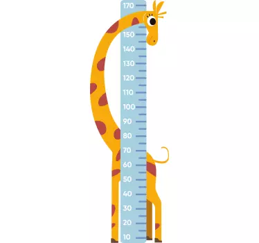 Girafe metru înălțime diagramă decal de perete - TenStickers