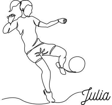 Decal de fotbal minimalist pentru femei fotbalist - TenStickers