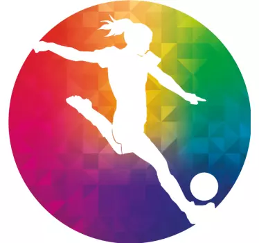 Autocolant multicolor pentru fotbalist feminin - TenStickers