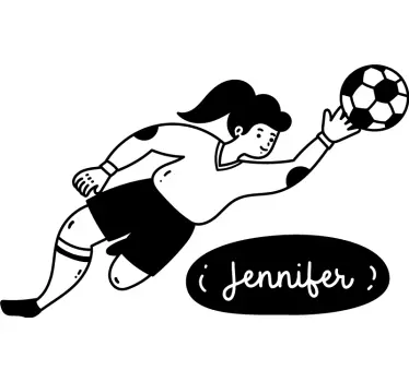 Autocolant de fotbal personalizat pentru portar pentru fete - TenStickers