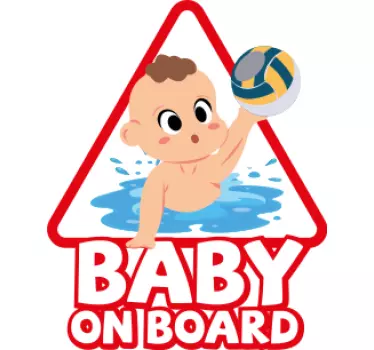 Waterpolo on board baby on board autocolant auto - TenStickers