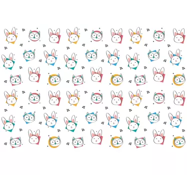 Autocolant cu model de bufniță iepure animal sălbatic - TenStickers
