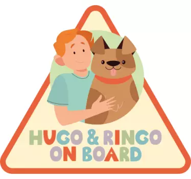 Autocolante pentru autoturisme copil și câine la bord - TenStickers