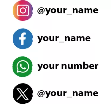 Autocolante magazin semne frontale logouri social media personali - TenStickers