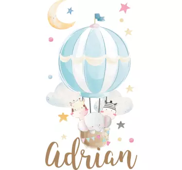 Autocolante cu pătură balon cu aer cald cu animale - TenStickers