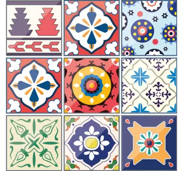 Autocolante bucătărie plăci ornamentale colorate - TenStickers