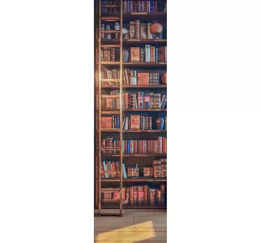 Autocolante uşi rafturi vechi de bibliotecă - TenStickers