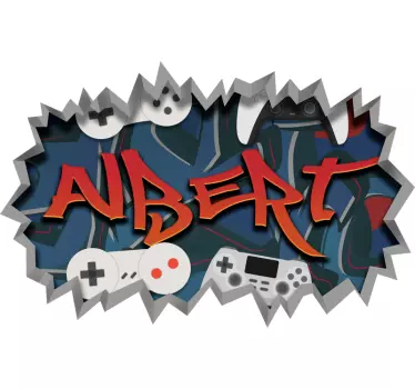 Adolescenti autocolante perete cameră graffiti pentru jucători - TenStickers