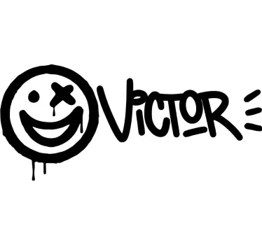 Autocolante de perete urban "Smiley" numeNume zâmbitor - TenStickers