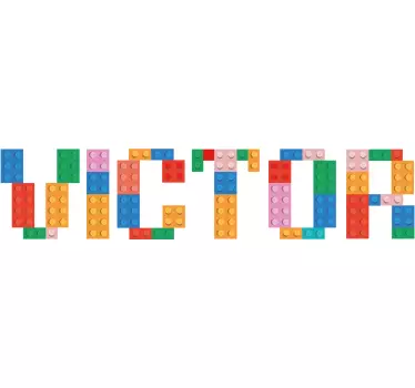 Autocolante cu pătură nume blocuri colorate - TenStickers