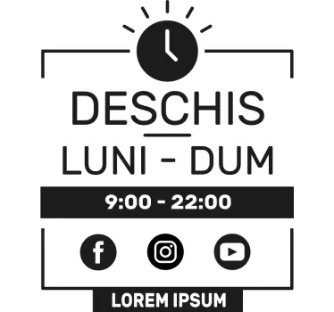 Autocolante magazin semne frontale orar personalizat - TenStickers