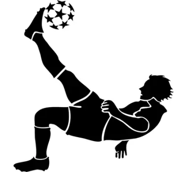 Jucător de fotbal lovind un autocolant de perete - TenStickers