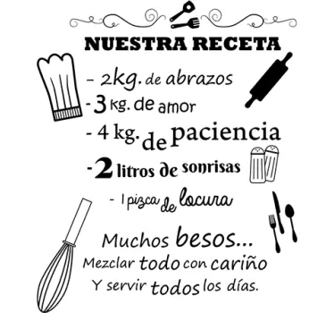 Etichete animale vinilos para cocinas nuestra receta - TenStickers