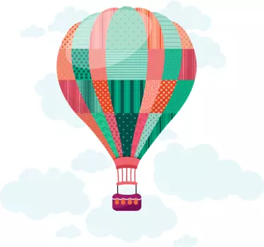 Aeronavă de perete cu balon cu aer cald - TenStickers
