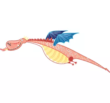 Albastru autocolant dragon perete autocolant - TenStickers