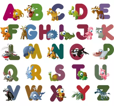 Alfabet cu autocolant pentru copii - TenStickers