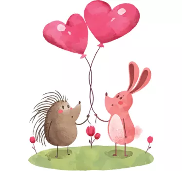 Artă de perete ilustrare de porc și de iepure - TenStickers