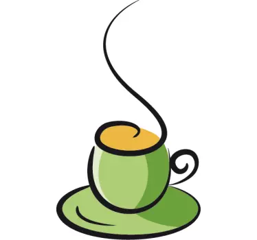 Autocolant cu pahar de cafea verde - TenStickers