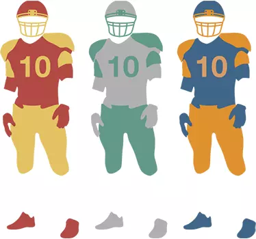 Autocolant de fotbal jucători colorați - TenStickers