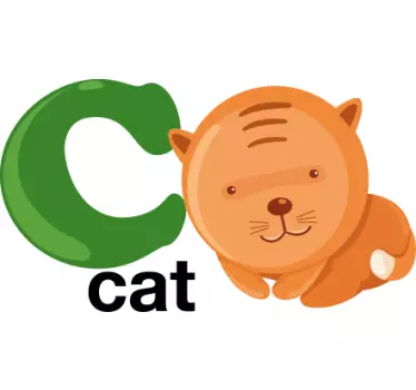 Autocolant de litera c pentru copii - TenStickers