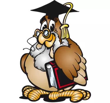 Autocolant de perete bufnita profesor - TenStickers