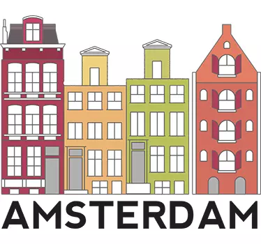 Autocolant de perete clădiri din amsterdam - TenStickers