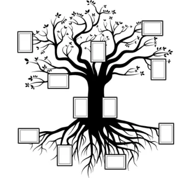 Autocolant de perete de arbore genealogic - TenStickers