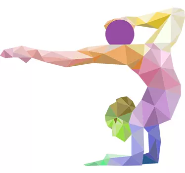 Autocolant de perete de gimnastă origami - TenStickers