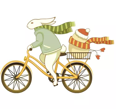 Autocolant de perete de iepuras pentru biciclete - TenStickers