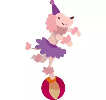 Autocolant de perete de poodle de circ - TenStickers