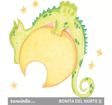 Autocolant de perete dragon dragon lună - TenStickers