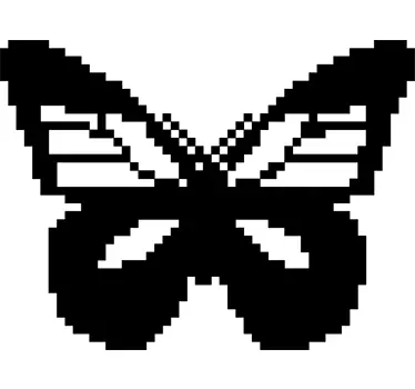 Autocolant de perete fluture pixel - TenStickers