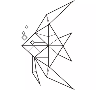 Autocolant de perete geometric de pește - TenStickers