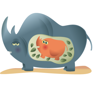 Autocolant de perete mama rinocer - TenStickers