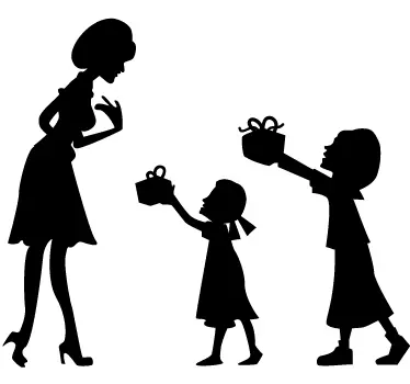 Autocolant de perete mama si fiice - TenStickers
