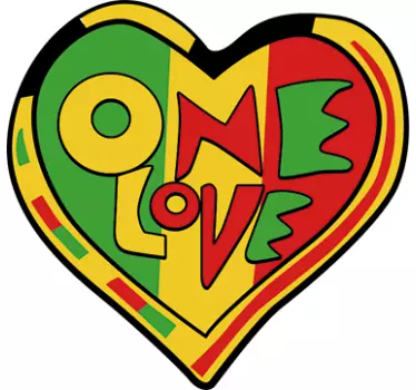 Autocolant de perete one love rasta - TenStickers