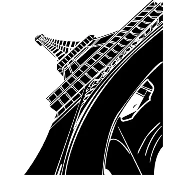 Autocolant de perete perspectivă turn eiffel - TenStickers