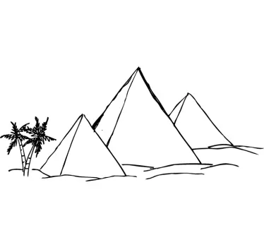 Autocolant de perete piramide deșert - TenStickers