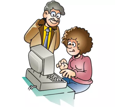 Autocolant de perete profesor de calculator - TenStickers