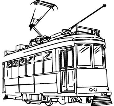 Autocolant de perete retro tramvai - TenStickers