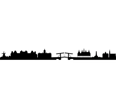 Autocolant de perete silueta din amsterdam - TenStickers