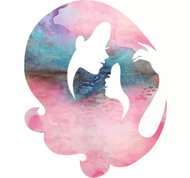 Autocolant de perete silueta mama / fiica - TenStickers